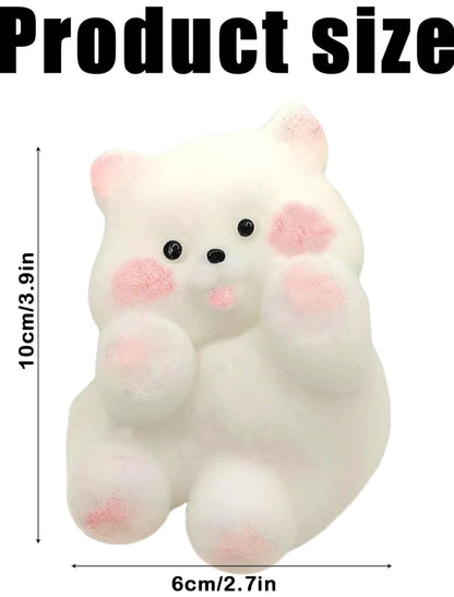 Squishy Stress Relief Funny Novelty Cute Animals Stress Relieving Fidget for Boys Girls Birthday Party Gifts Anxiety&Relaxation for Kids Teenage (White)