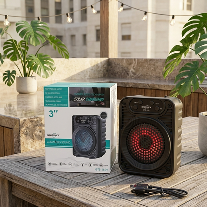 GTS-1629 Portable Wireless Speaker | 3-Inch Super Bass | Splash Proof Bluetooth Speaker with TF/USB/FM | 1200mAh Battery