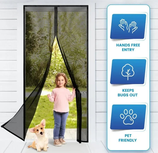 Premium Quality Mosquito Magic Mesh Set With 20 Wood Tacks 12 Hocks And 2 Mesh Panels 83x19.5 Inches