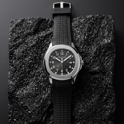 Patek Philippe Mens Watch Luxury Design With Comfortable Silicone Strap Water Resistant Date Feature | Black