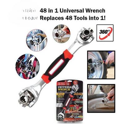 Universal Socket Wrench 48 in 1 Wrench Multifunction Wrench Tool with 360 Degree Rotating Head, Spanner Tool for Home and Car Repair