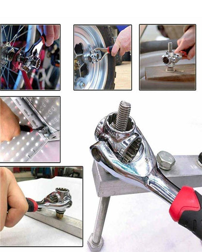Universal Socket Wrench 48 in 1 Wrench Multifunction Wrench Tool with 360 Degree Rotating Head, Spanner Tool for Home and Car Repair