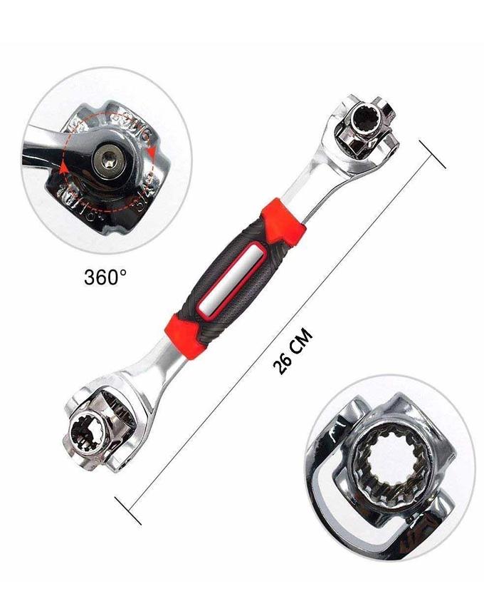 Universal Socket Wrench 48 in 1 Wrench Multifunction Wrench Tool with 360 Degree Rotating Head, Spanner Tool for Home and Car Repair