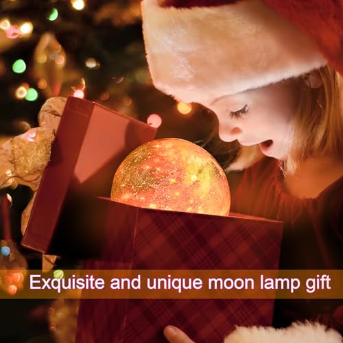 1 Pc USB LED Galaxy Crystal Ball Lamp | 3D Planet Moon Night Light | Bedroom & Party Home Decor | Kids Birthday Gift (Moon Shape Only)