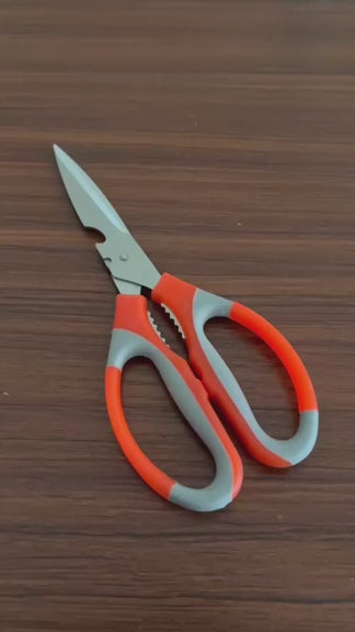 Kitchen Use Multipurpose Scissor Soft Grip Stainless Steel With Bottle Opener And Nut Cracker