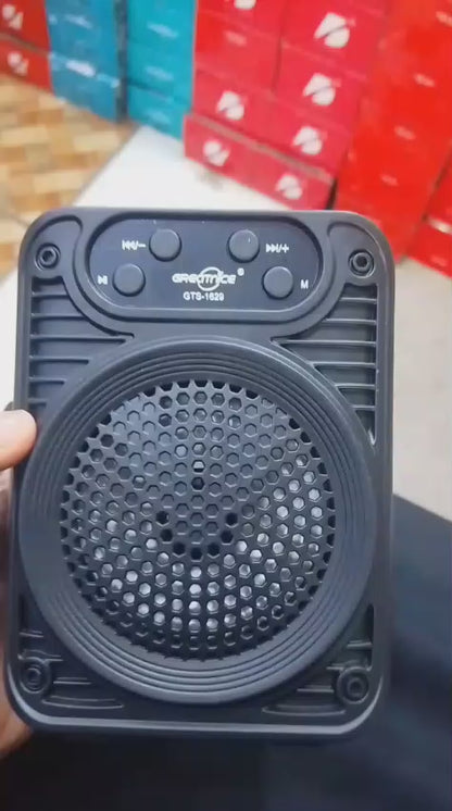 GTS-1629 Portable Wireless Speaker | 3-Inch Super Bass | Splash Proof Bluetooth Speaker with TF/USB/FM | 1200mAh Battery