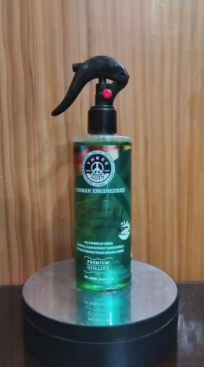 Kitchen Cleaner & Degreaser – Heavy Duty, Germ-Killing & Grease-Fighting Formula | THREE GUYS - German Engineered (250) ML